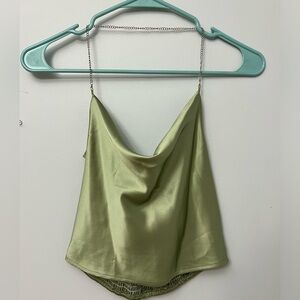 Satin Shirred Back Halter Top
